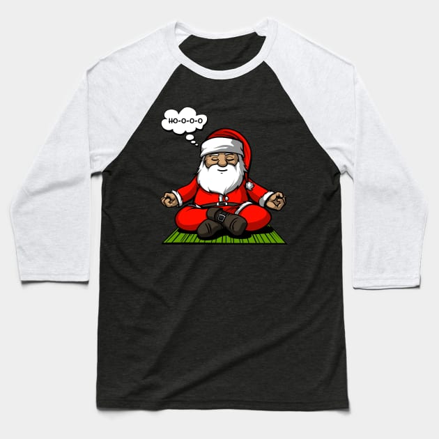 Santa Christmas Meditation Baseball T-Shirt by underheaven